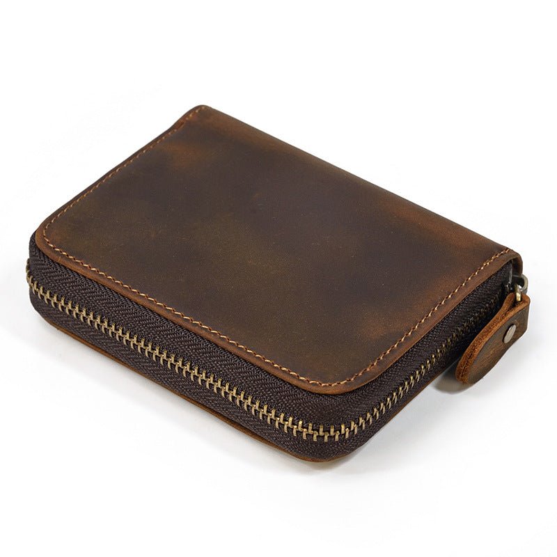 The Draven wallet features a sleek design with durable leather and a zip closure, perfect for everyday use.