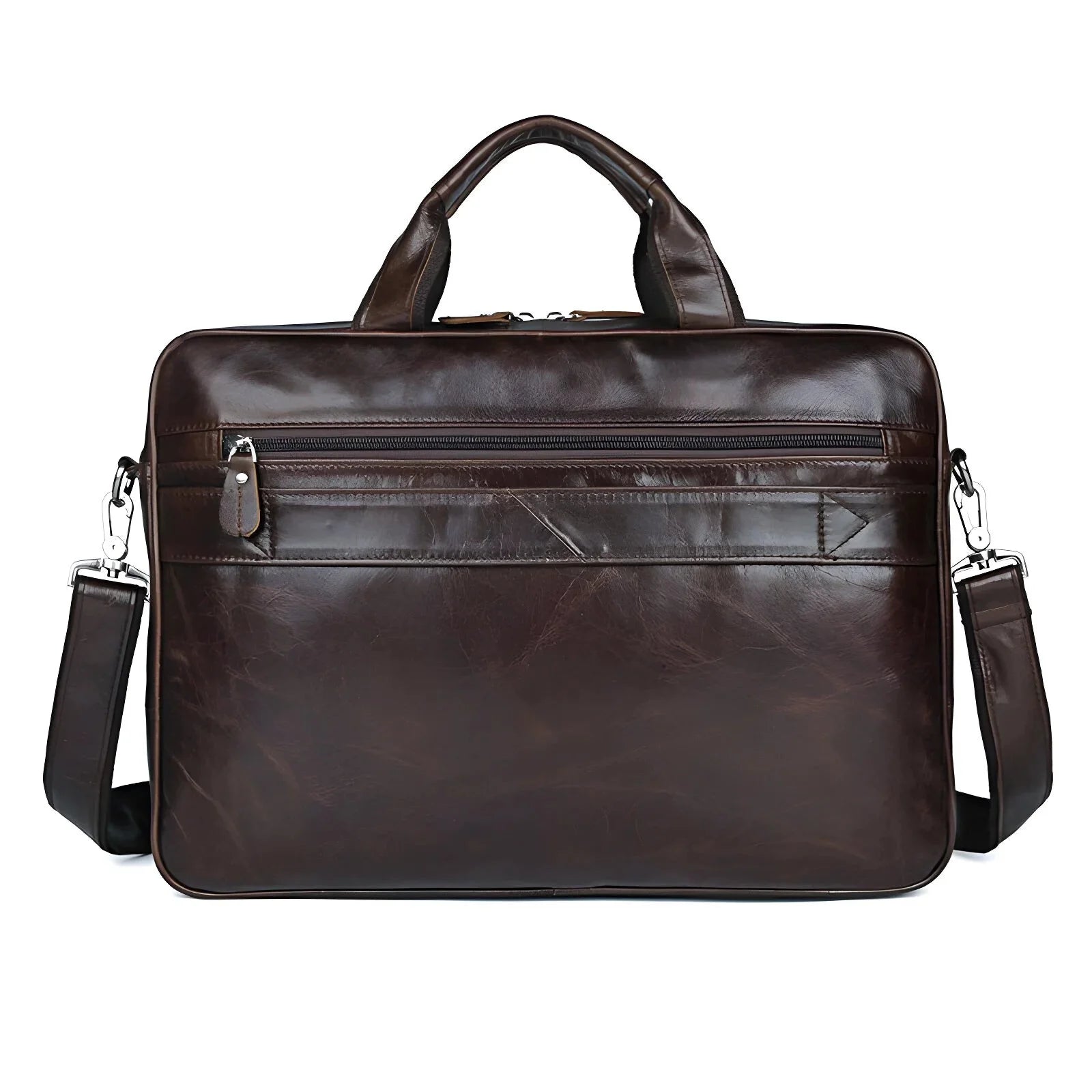 Stylish men's leather briefcase in top grain leather, perfect for the modern professional's daily needs.