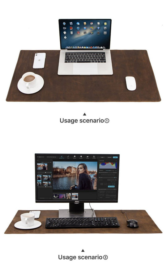 Stylish leather oversized non-slip mouse/pad work station enhancing productivity at your desk. Perfect for any workspace.