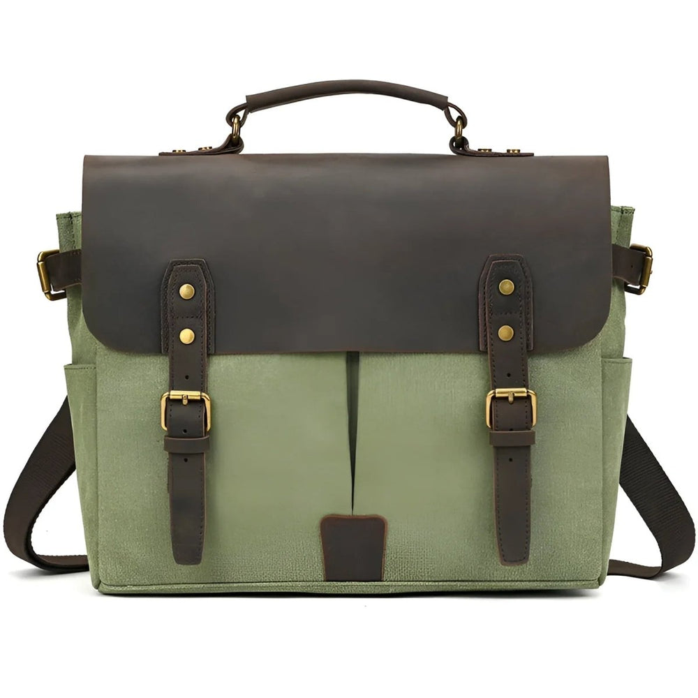 Vintage-Umhängetasche aus Canvas und Leder für Herren