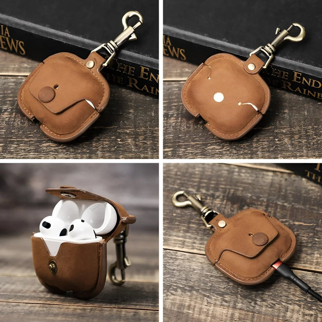 Stylish Airpods 3 leather case with clasp, perfect for protection and convenience at your favorite accessory store.