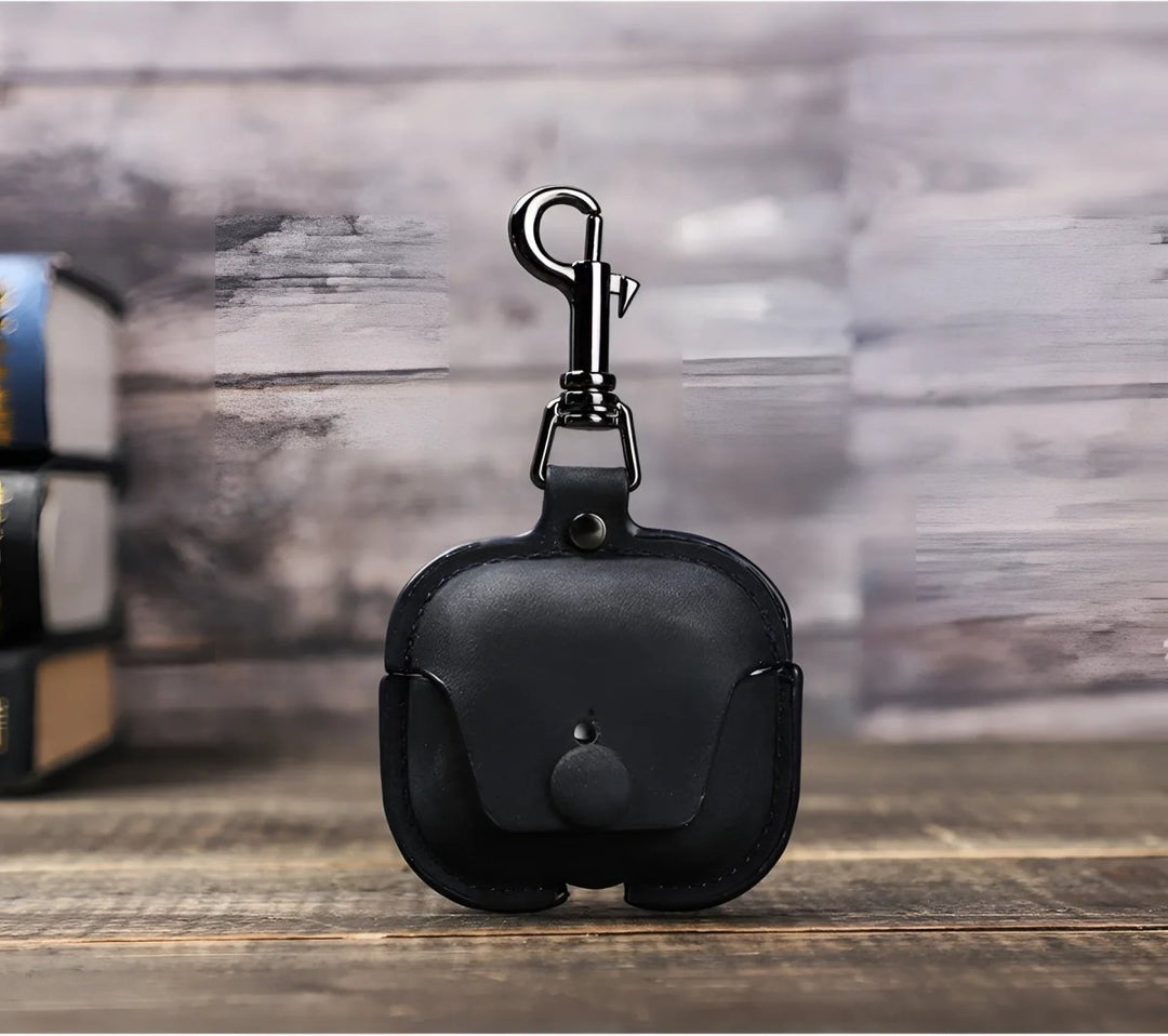 Stylish Airpods 3 leather case with a sleek design and secure clip for easy carrying. Perfect for daily use.