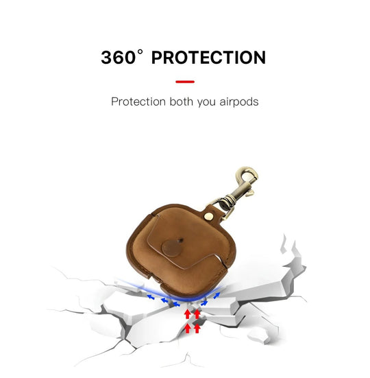 Premium Airpods 3 leather case offering 360° protection and stylish design for secure storage and transport.