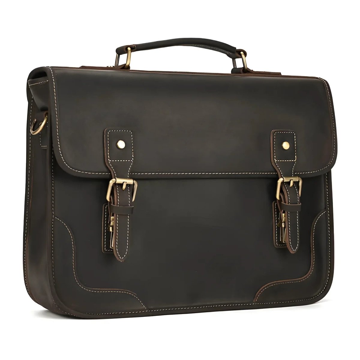 Stylishly designed, The classic leather laptop/messenger bag offers elegance and functionality for daily use.