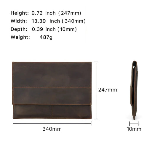 Stylish leather sleeve macbook pro 13.3" offers protection and elegance for your device. Perfect for on-the-go use.
