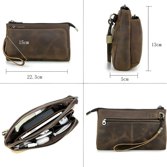 Stylish and functional, the Full grain leather tech travel bag offers ample space for your essentials.