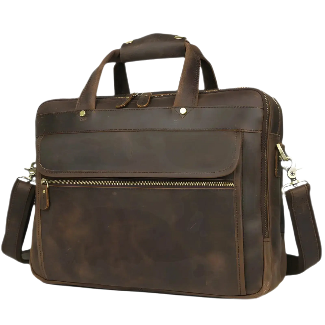 Stylish and durable Crazy horse leather computer bag, perfect for enhancing your professional look.