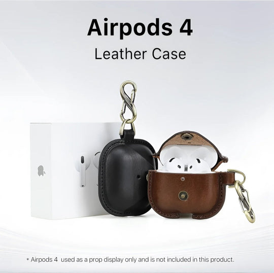 Stylish Airpods 4 leather case showcasing a sleek design and secure fit for your earbuds. Perfect for any occasion.