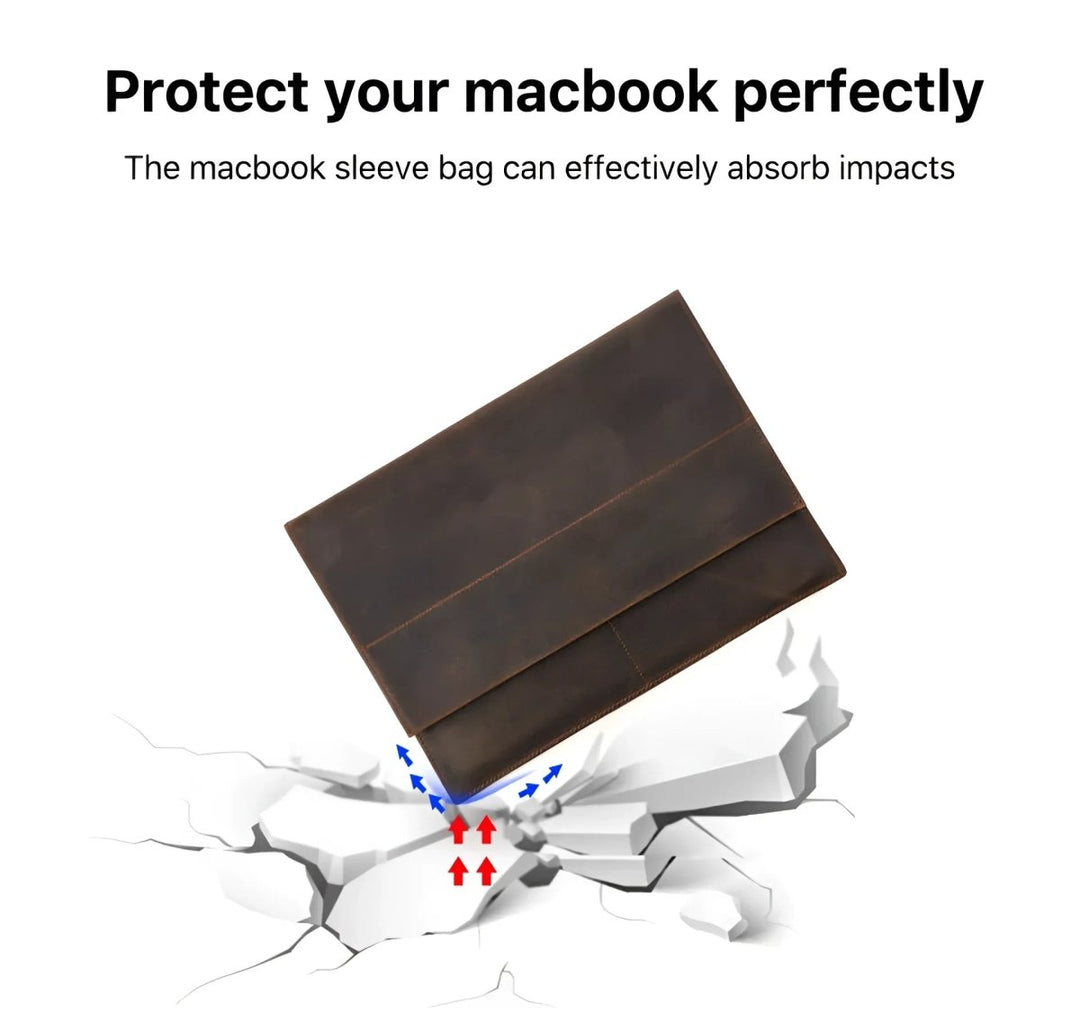 Stylish leather sleeve macbook pro 13.3" provides impact protection and elegance for your device.