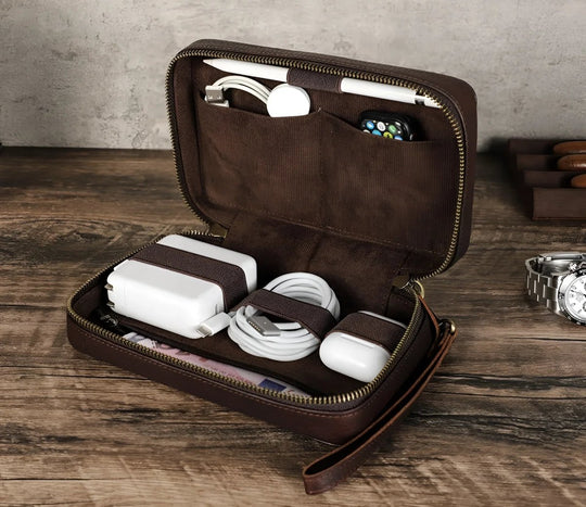 Keep your gadgets tidy with this stylish travel cable organizer, perfect for on-the-go charging.